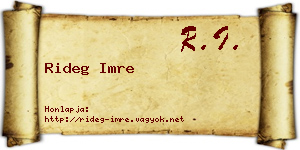 Rideg Imre névjegykártya