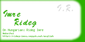 imre rideg business card